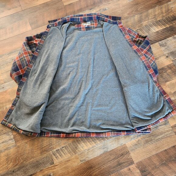 Duluth Trading Co. Mens Fleece Lined Button Up Coat Jacket 3XL Blue Red Plaid - Picture 6 of 7